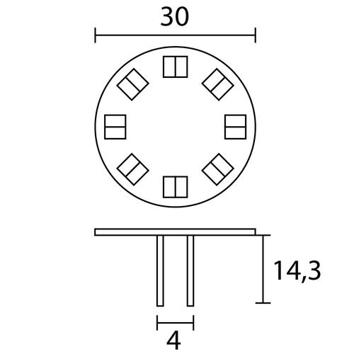 LEDLAMPA 10-30V G4 D2W